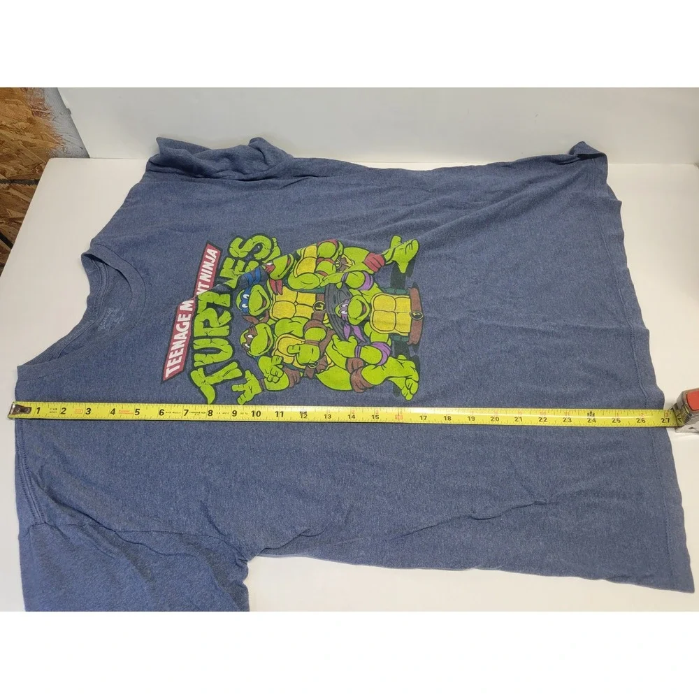 Teenage Mutant Ninja Turtles Graphic T-Shirt Mens XL Heather Blue Retro TMNT Tee